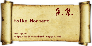 Holka Norbert névjegykártya