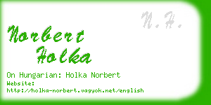 norbert holka business card